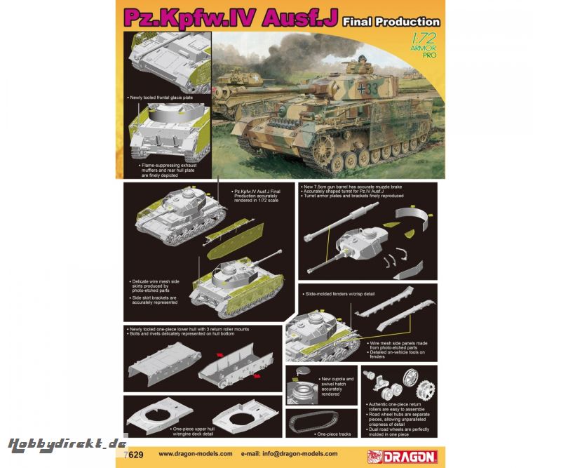 1:72 Pz.Kpfw.IV Ausf.J Final Production Carson 7629 540007629