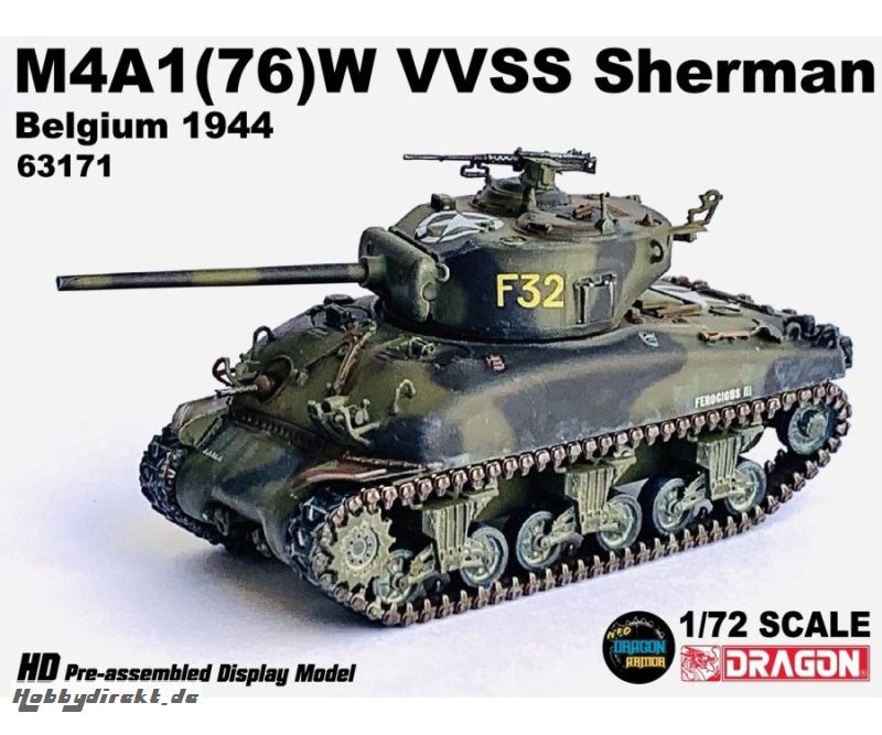 1:72 M4A1(76)W VVSS Sherman Belgium 1944 Carson 63171 540063171