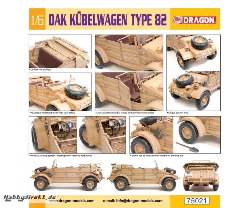 1:6 DAK Kübelwagen Type 82 Carson 75021 540075021