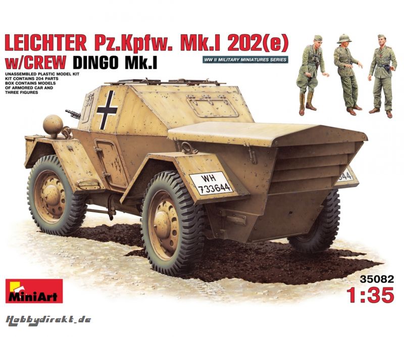 1:35 Dt. Lt. PzKpfw. MkI 202e Dingo (3) Carson 35082 550035082