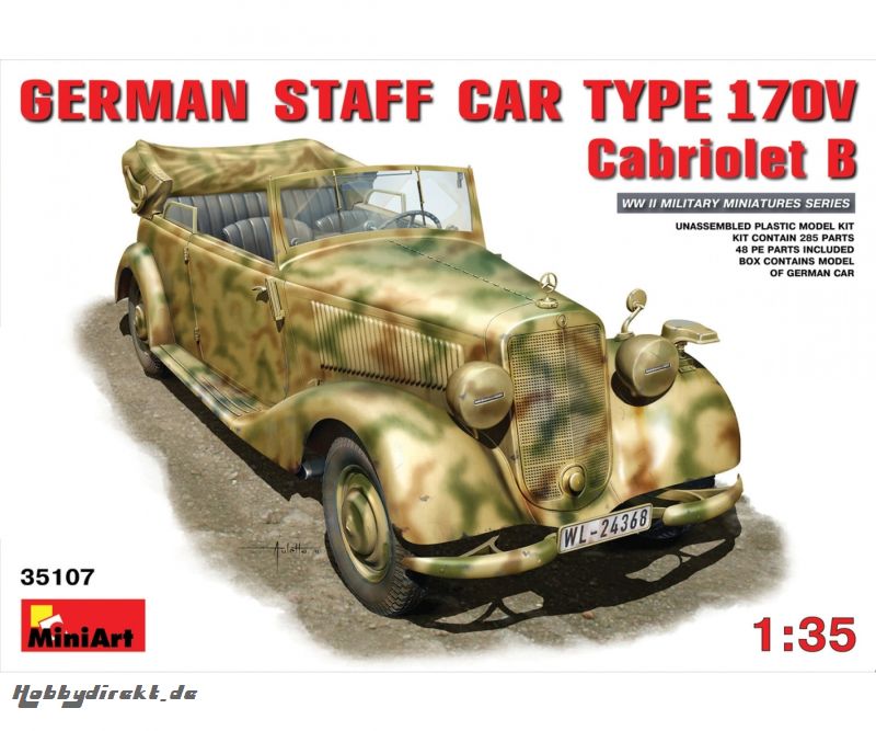 1:35 Dt. Stabsfahrzeug Typ 170V Cabriol. Carson 35107 550035107