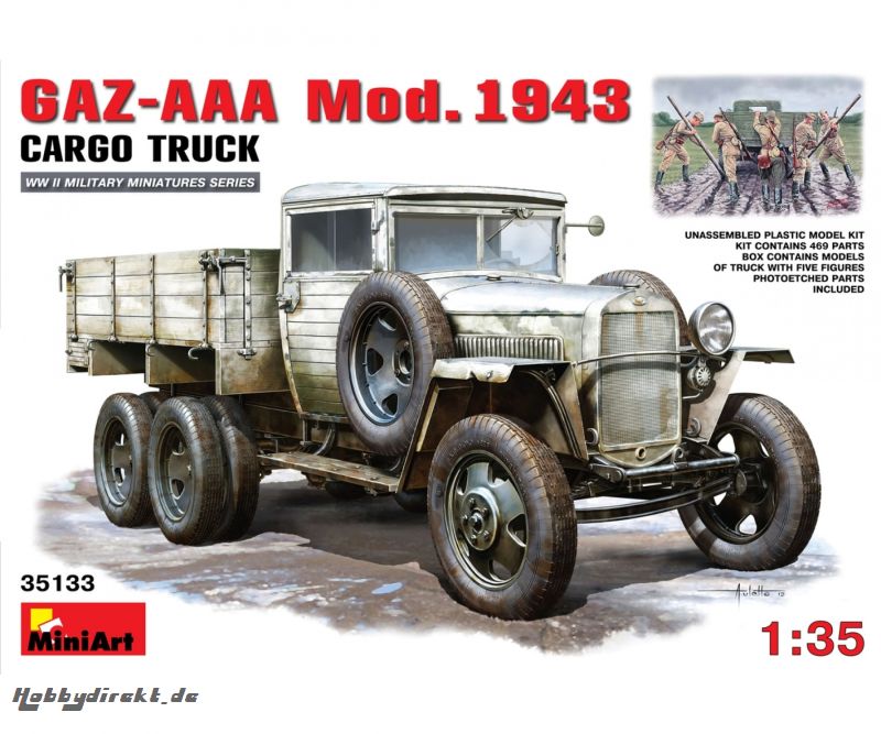 1:35 GAZ-AAA Mod. 1943 Transport-LKW (5) Carson 35133 550035133