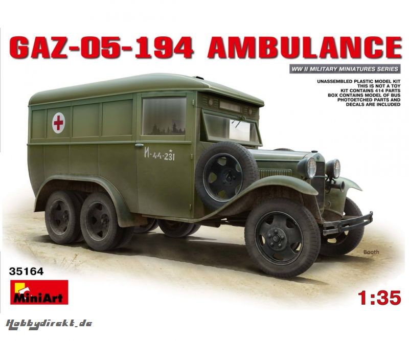 1:35 GAZ-05-194 Krankenwagen (3Achs) Carson 35164 550035164