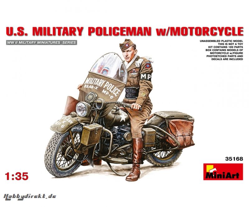 1:35 US Militär Polizei m. Motorrad (1) Carson 35168 550035168