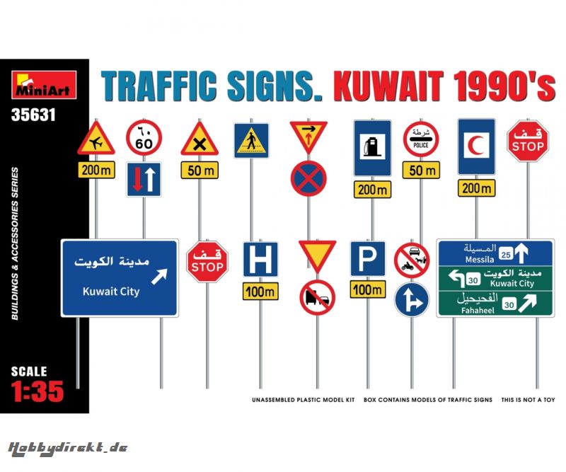 1:35 Verkehrszeichen Kuwait 1990 Carson 35631 550035631