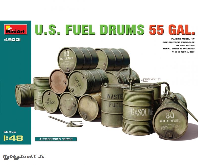 1:48 US Kraftstofffässer 55 GAL. (20) Carson 49001 550049001