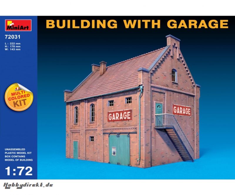 1:72 Gebäude mit Garage/Werkstatt einge. Carson 72031 550072031