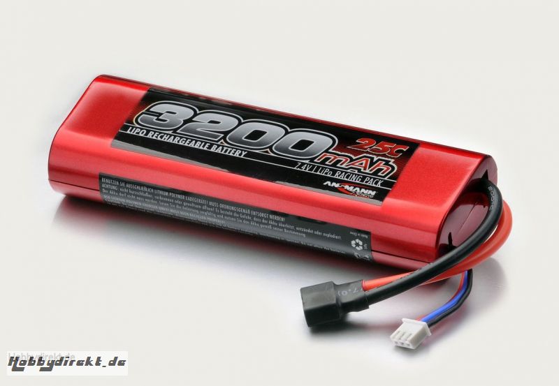 LiPo-RP-7.4V-3200mAh-25C-Round-T-Plug Carson 4050028 554050028