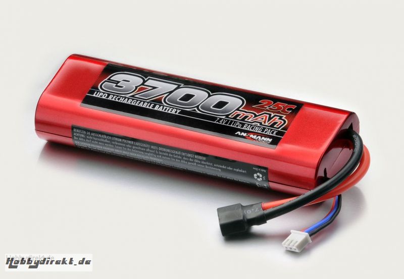 LiPo-RP-7.4V-3700mAh-25C-Round-T-Plug Carson 4050029 554050029