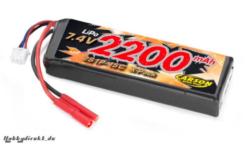 LiPo Ak.2200mAh/2S 7.4V/15C Carson 608062