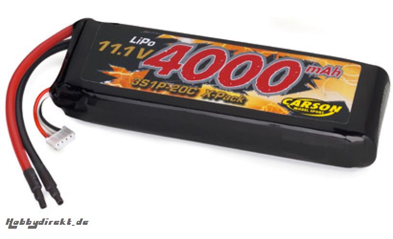 Lipo-Akku 20C,4000MAH,11,1V Carson 608087