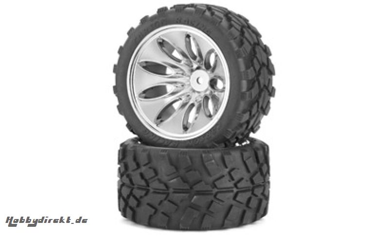 1:10 Reif.-/Felgen Set Truggy Chrom Carson 500900047