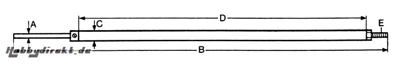 Schiffswelle Stevenrohr, 4 Durchm. Graupner 398.180