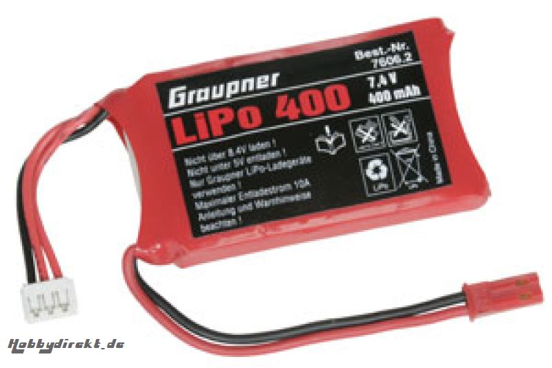 LiPo-Akku 2/400 7,4V BEC Graupner 7606.2