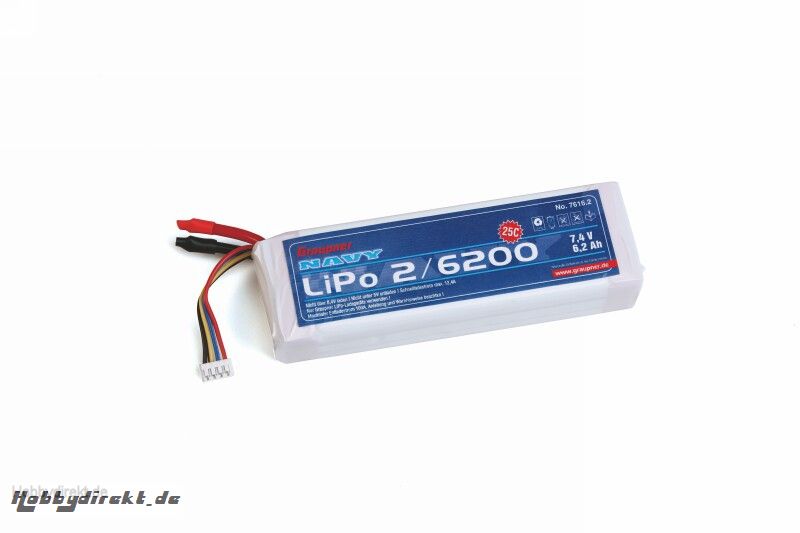 LiPo-Akku 2S 6200 mAh 25C Graupner 7616.2