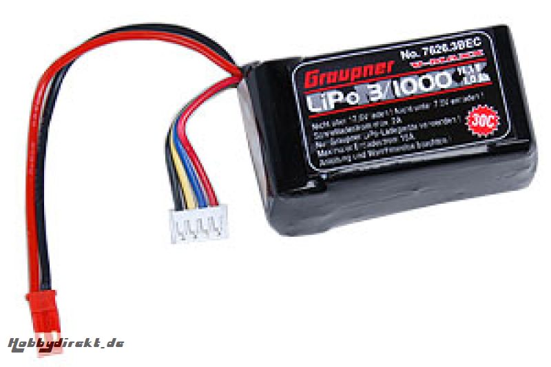 LiPo-Akku V-MAXX 30C3/1000 11,1V BEC Graupner 7626.3BEC