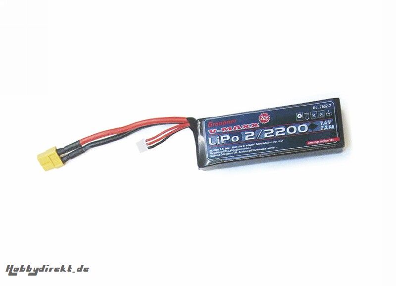 LiPo-Akku 20C 2/22007,4V XT60 Graupner 7632.2