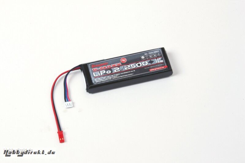 LiPo battery 20C 2/2500 7.4V B Graupner 7633.2BEC