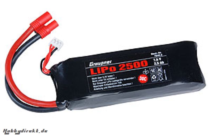 LiPo-Akku 30C 2/25007,4V G3,5 Graupner 7646.2