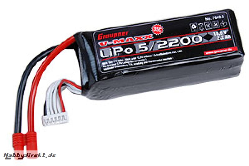 LiPo-Akku V-MAXX 35C5/2200 18,5V G3,5 Graupner 7649.5