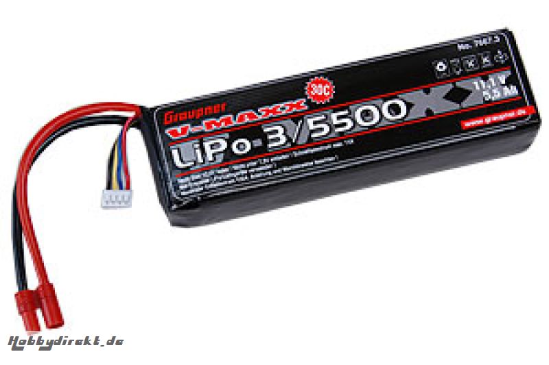 LiPo-Akku V-MAXX 30C3/5500 11 Graupner 7667.3