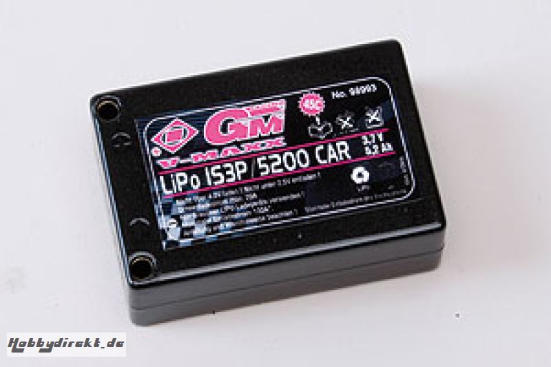 LiPo-Akku V-MAXX 45C2x 1S3P/5200 3,7V G4 Graupner 98993