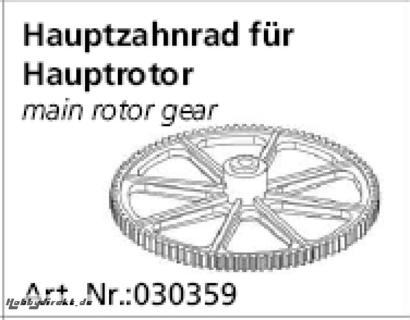 Hauptzahnrad f. Hauptrotor Calisto, Cupid Mini Jamara 030359