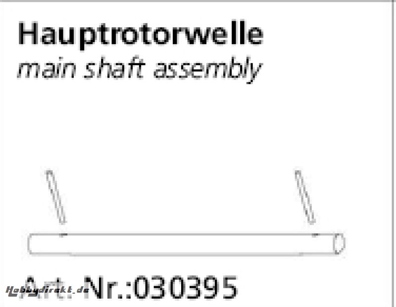 Hauptrotorwelle Calisto, HG-Micro Jamara 030395