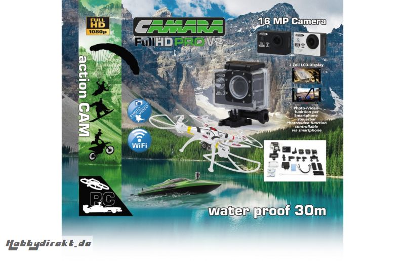 Camara Full HD Pro Wifi V2 schwarz Jamara 177890