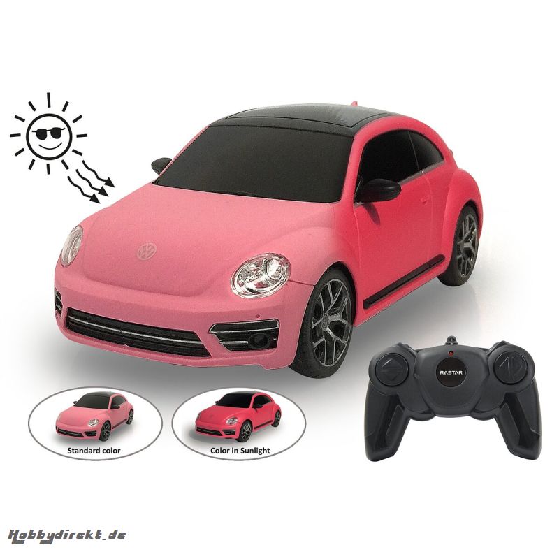 VW New Beetle 1:24 pink/rot 2,4GHz UV Photochromic Serie Jamara 403004