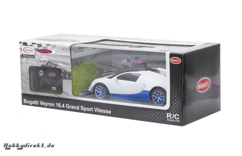 Bugatti Veyron Grand Sport Vitesse 1:18 weiß-blau Jamara 404586