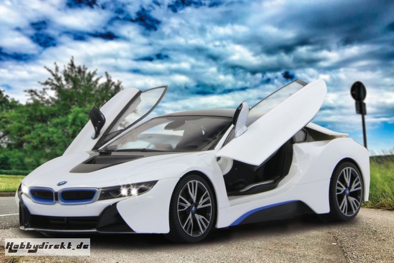 BMW I8 1:14 Akku weiß 27MHz Tür manuell Jamara 405026