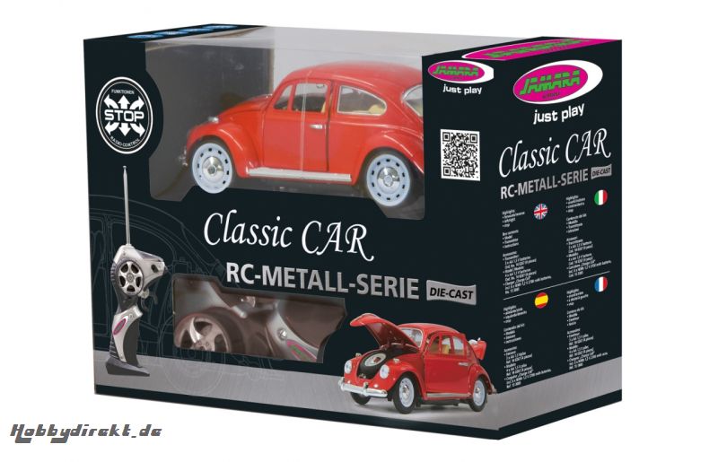 VW Käfer 1:18 RC Die Cast Rot 27MHz Jamara 405110