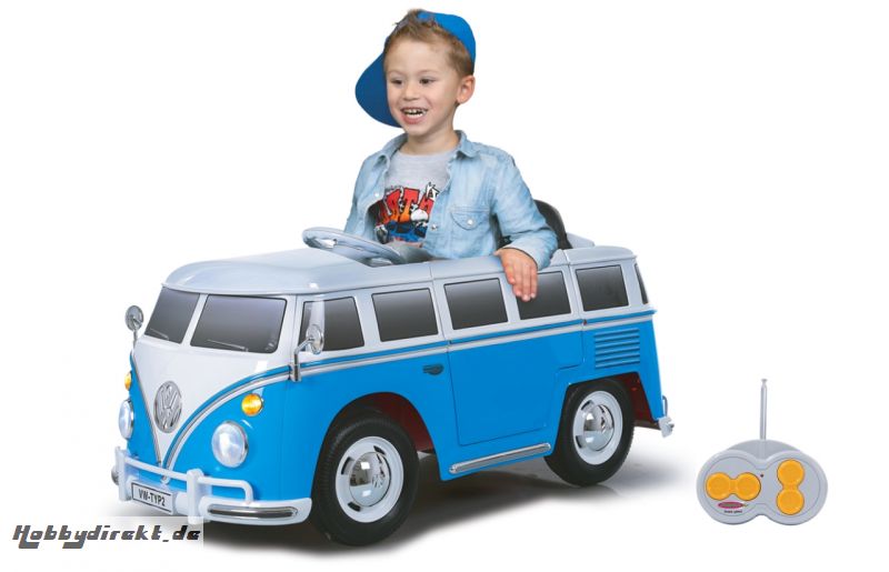 Ride-on VW Bus T1 blau-weiß 27MHz 12V Jamara 460235