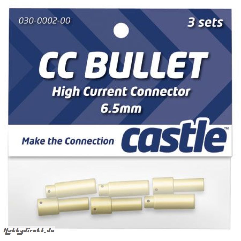 Castle Set mit 3Stk 6.5mm Goldsteckverbindungen (Stecker, Buchse) Horizon CSECCBUL653