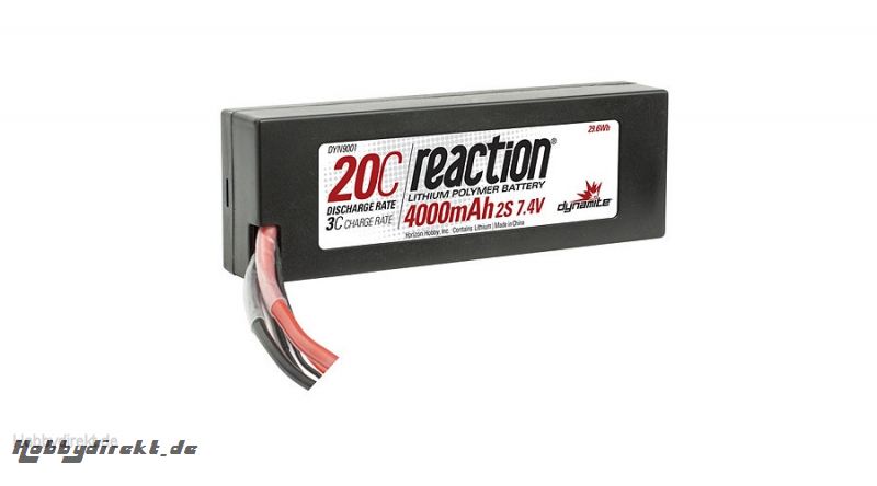 Dynamite Reaction 2S 7,4V 4000mAh 20C LiPo-Akku im Hard Case m. TRA-Anschluss Horizon DYN9001T