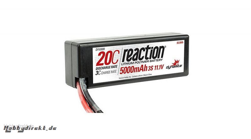 Dynamite Reaction 3S 11,1V 5000mAh 20C LiPo-Akku im Hard Case m. Deans-Anschluss Horizon DYN9006D