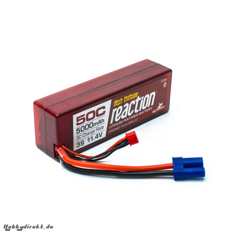 Reaction HD 11.4V 5000mAh 3S 50C LiPo,Hardcase:EC5 Horizon DYNB3856EC