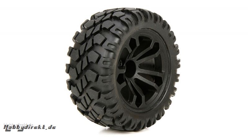 FR/R Wheel & Tire, Premount: 1:10 4wd Circuit (2) Horizon ECX43010