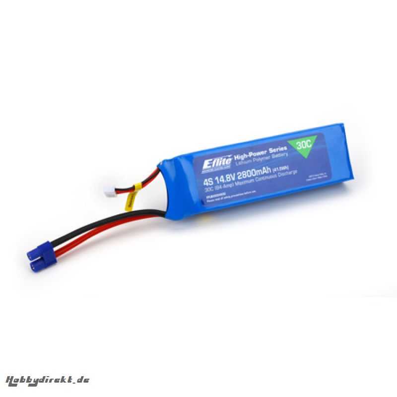 E-flite 4S 14,8V 2800mAh 30C LiPo-Akku m. EC3-Stecker Horizon EFLB28004S30