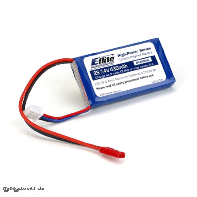 E-flite 2S 430mAh 20C LiPo-Akku m. JST-Stecker Horizon EFLB4302SJ