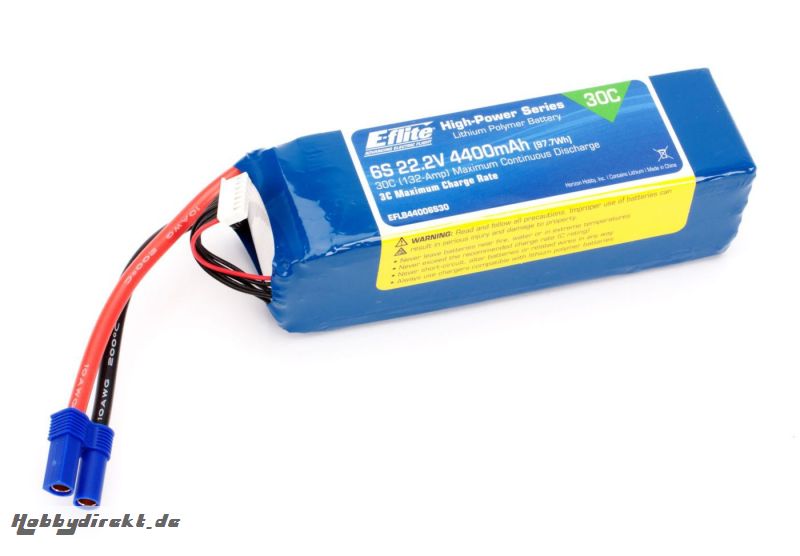 E-flite 6S 22,2V 4400mAh 30C LiPo-Akku m. EC5-Stecker Horizon EFLB44006S30