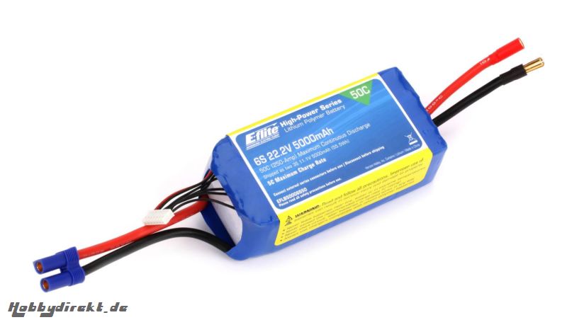 E-flite 6S 22,2V5000mAh 50C LiPo-Akku m. EC5-Stecker Horizon EFLB50006S50