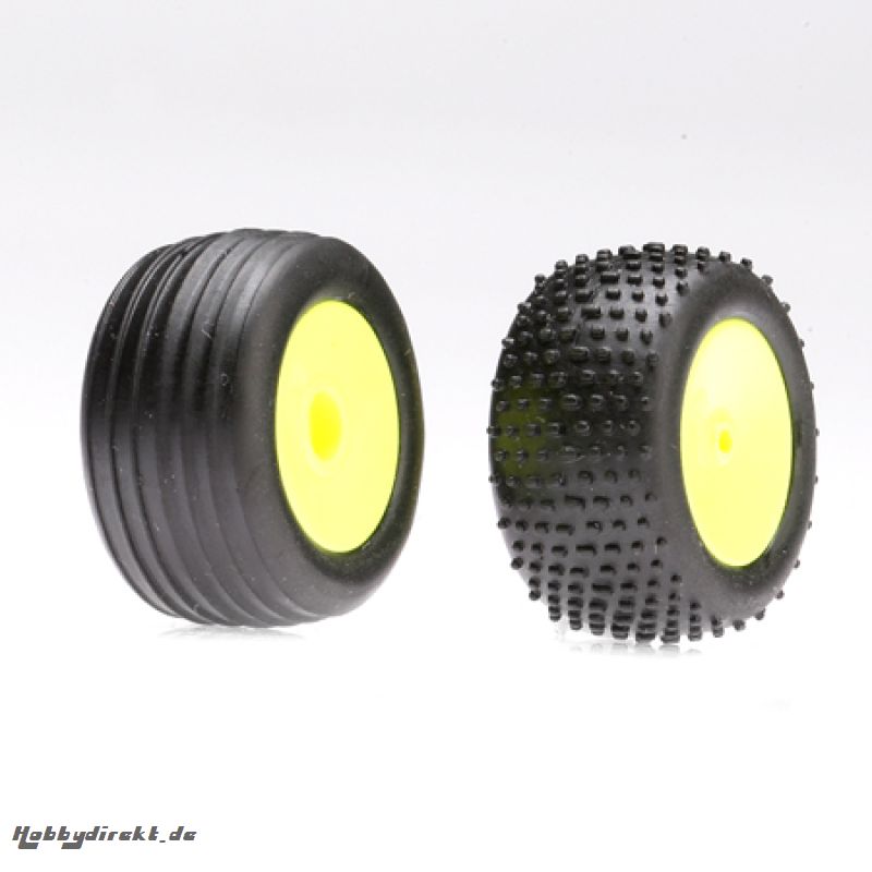 Front/Rear Wheels & Tires, Yellow: Micro-T/B/DT Horizon LOSB1530