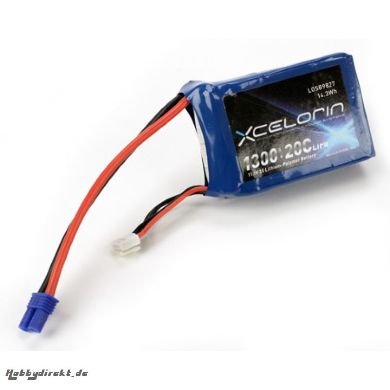 11.1V 1300mAh 3S 20C LiPo mit EC3 Conn:1/18 Vehicles Horizon LOSB9827