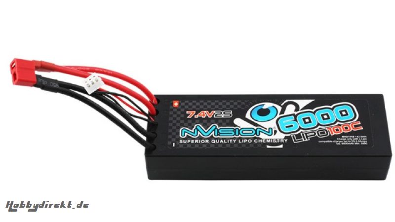 nVision Factory Pro Lipo 6000 100C 7.4V 2S Deans Horizon NVO1118