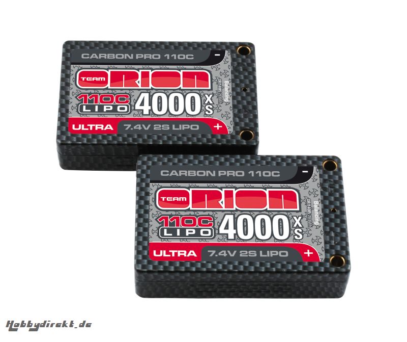 Carbon Pro Ultra LiPo 4000 110C 7.4V XS 18,5mm Saddle Pack Tubes Horizon ORI14085