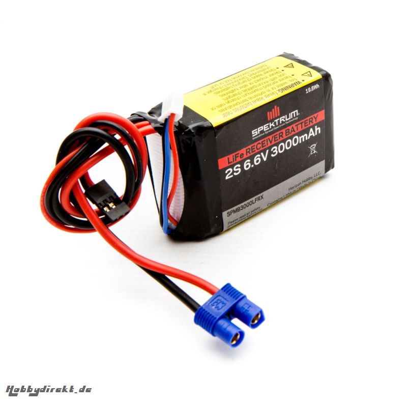 Spektrum 3000mAh 2S 6,6V Li-Fe Empfängerakku Spektrum SPMB3000LFRX