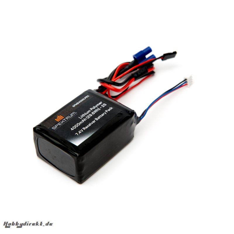 Spektrum 2S 7,4V 4000mAh LiPo Empfänger-Akku SPMB4000LPRX Spektrum