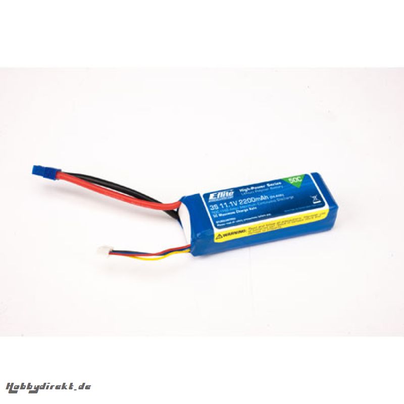 E-flite 3S 11,1V 2200mAh 50C LiPo-Akku m. EC3-Stecker Horizon EFLB22003S50